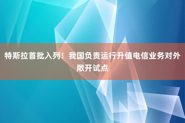 特斯拉首批入列！我国负责运行升值电信业务对外敞开试点