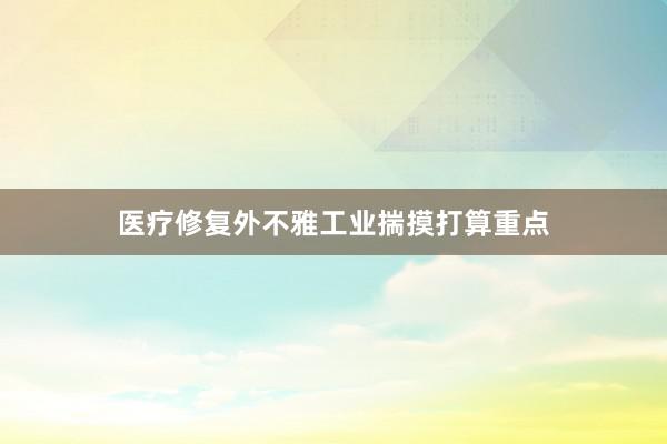 医疗修复外不雅工业揣摸打算重点