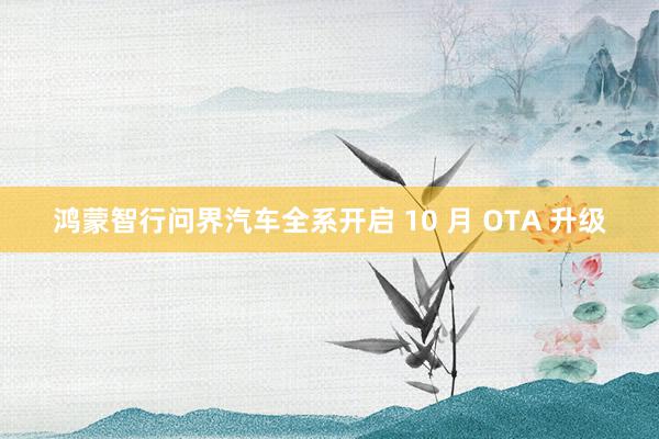 鸿蒙智行问界汽车全系开启 10 月 OTA 升级