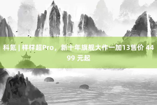 科氪 | 样样超Pro，新十年旗舰大作一加13售价 4499 元起