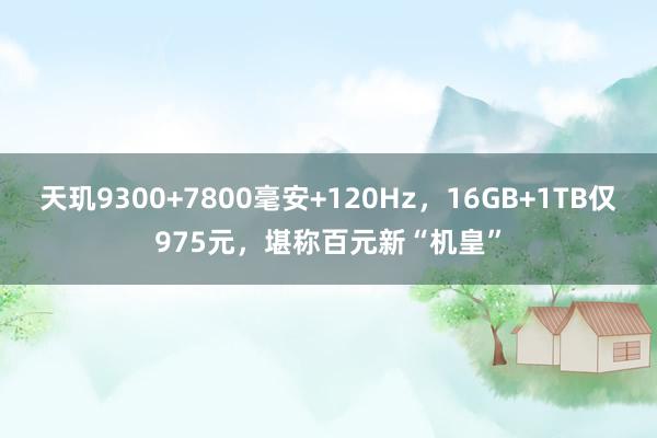 天玑9300+7800毫安+120Hz，16GB+1TB仅975元，堪称百元新“机皇”