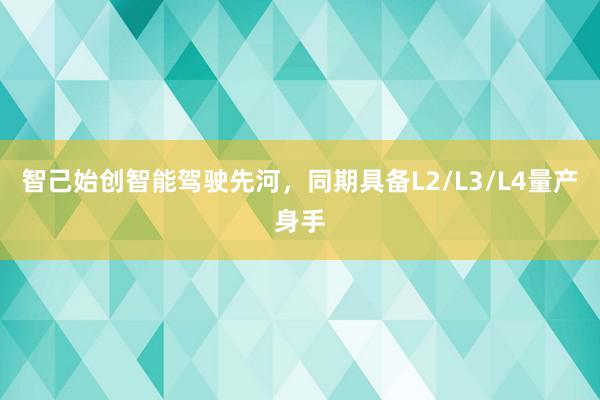 智己始创智能驾驶先河，同期具备L2/L3/L4量产身手