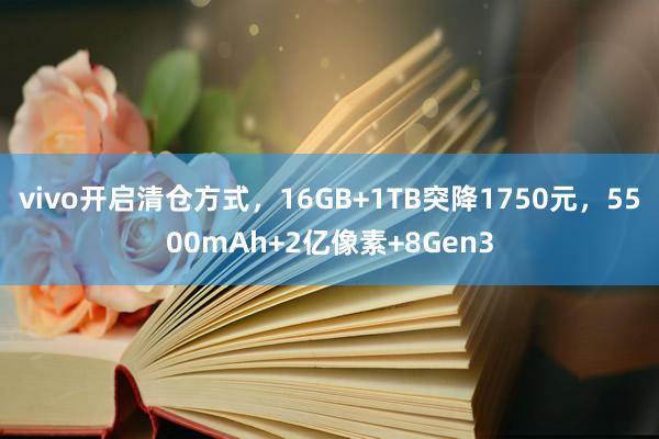 vivo开启清仓方式，16GB+1TB突降1750元，5500mAh+2亿像素+8Gen3