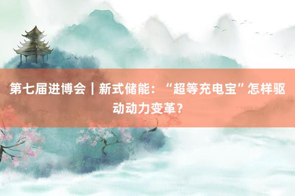 第七届进博会｜新式储能：“超等充电宝”怎样驱动动力变革？