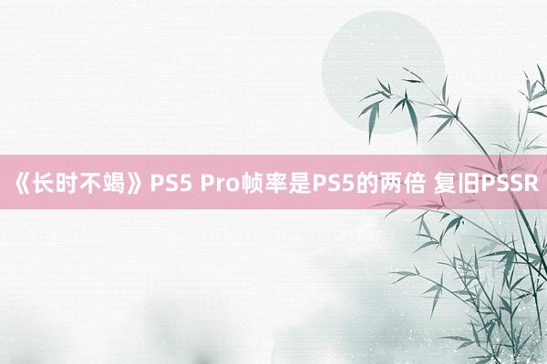 《长时不竭》PS5 Pro帧率是PS5的两倍 复旧PSSR