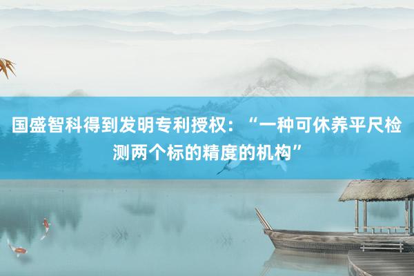 国盛智科得到发明专利授权：“一种可休养平尺检测两个标的精度的机构”