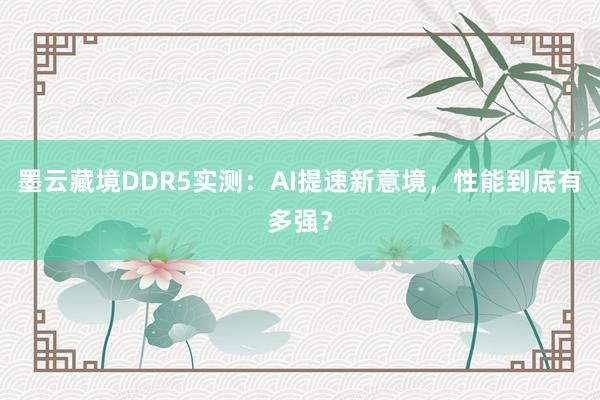 墨云藏境DDR5实测：AI提速新意境，性能到底有多强？