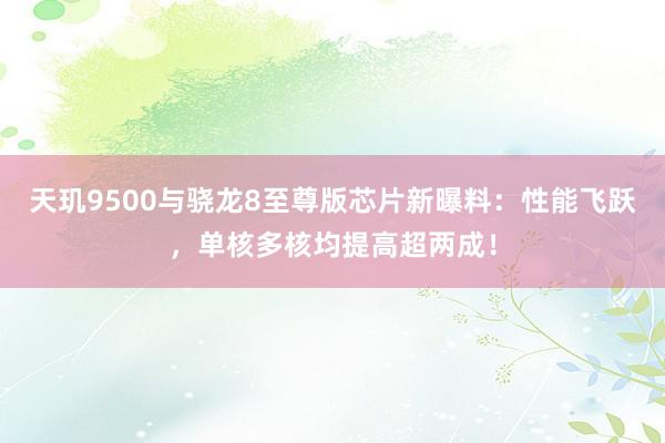 天玑9500与骁龙8至尊版芯片新曝料：性能飞跃，单核多核均提高超两成！