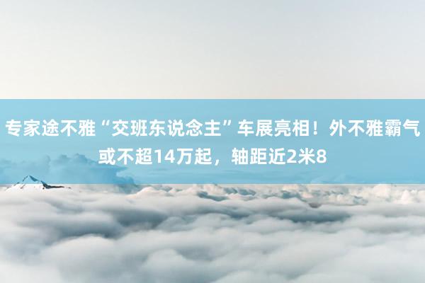 专家途不雅“交班东说念主”车展亮相！外不雅霸气或不超14万起，轴距近2米8