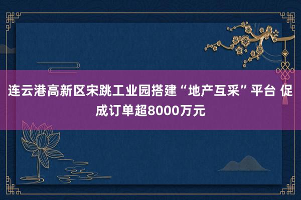 连云港高新区宋跳工业园搭建“地产互采”平台 促成订单超8000万元