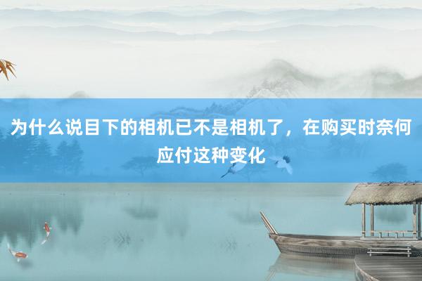 为什么说目下的相机已不是相机了，在购买时奈何应付这种变化