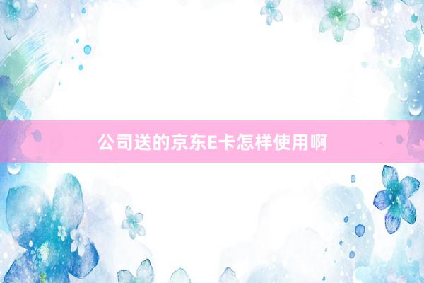 公司送的京东E卡怎样使用啊