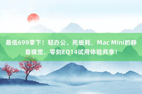 最低699拿下！轻办公、死板耗，Mac Mini的静音嗅觉，零刻EQ14试用体验共享！