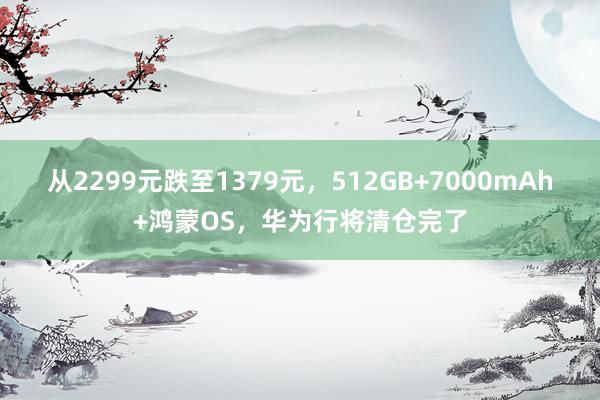 从2299元跌至1379元，512GB+7000mAh+鸿蒙OS，华为行将清仓完了