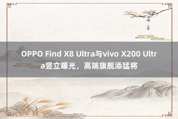 OPPO Find X8 Ultra与vivo X200 Ultra竖立曝光，高端旗舰添猛将