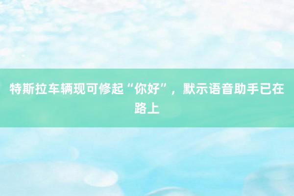 特斯拉车辆现可修起“你好”，默示语音助手已在路上