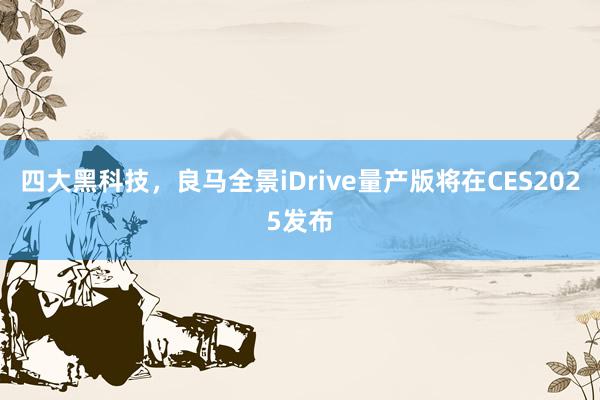 四大黑科技，良马全景iDrive量产版将在CES2025发布