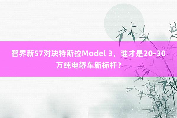 智界新S7对决特斯拉Model 3，谁才是20-30万纯电轿车新标杆？