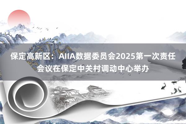 保定高新区：AIIA数据委员会2025第一次责任会议在保定中关村调动中心举办