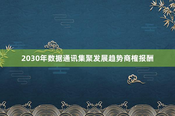 2030年数据通讯集聚发展趋势商榷报酬