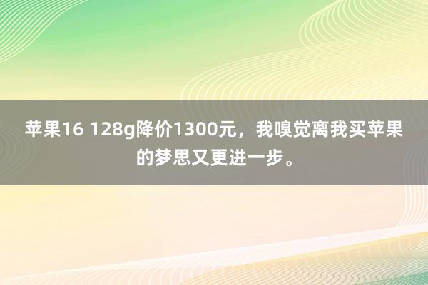 苹果16 128g降价1300元，我嗅觉离我买苹果的梦思又更进一步。