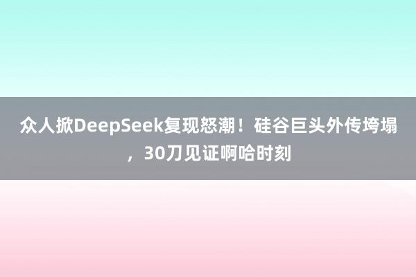 众人掀DeepSeek复现怒潮！硅谷巨头外传垮塌，30刀见证啊哈时刻