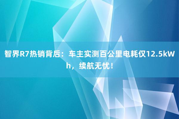 智界R7热销背后：车主实测百公里电耗仅12.5kWh，续航无忧！