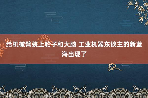 给机械臂装上轮子和大脑 工业机器东谈主的新蓝海出现了