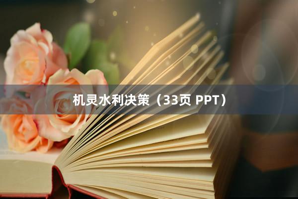 机灵水利决策（33页 PPT）