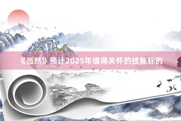 《当然》预计2025年值得关怀的技能标的