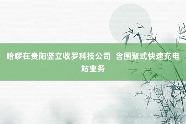 哈啰在贵阳竖立收罗科技公司  含围聚式快速充电站业务