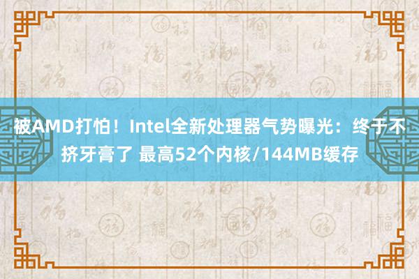 被AMD打怕！Intel全新处理器气势曝光：终于不挤牙膏了 最高52个内核/144MB缓存