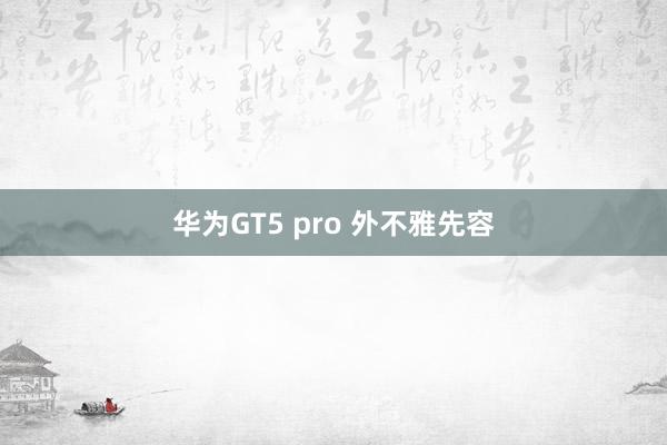 华为GT5 pro 外不雅先容